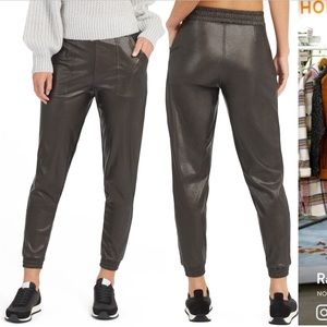 NWT Spanx Faux Leather Joggers in Black